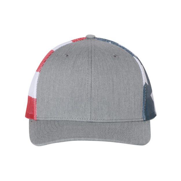 Richardson Printed Mesh Trucker Cap - Richardson 112PM Silver/ Grey Camo Adjustable Hats