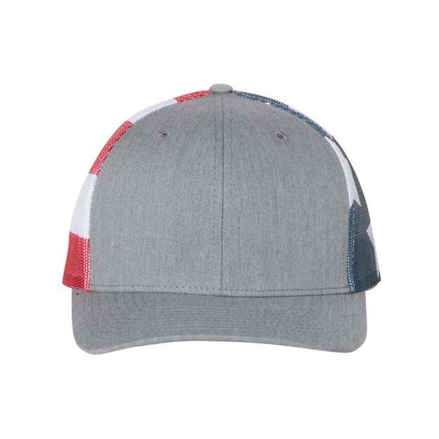 Richardson Printed Mesh Trucker Cap - Richardson 112PM Silver/ Grey Camo Adjustable Hats