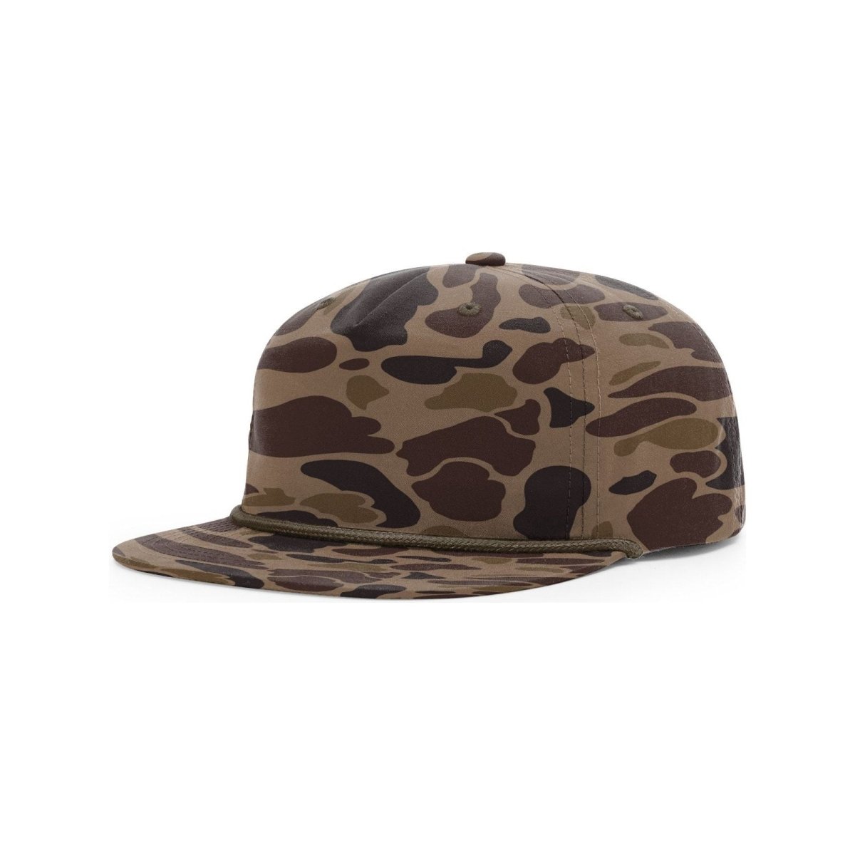 Richardson PRINTED Umpqua Snapback Cap - Richardson 256P Bark Duck Camo w/ Brown Rope Adjustable Hats