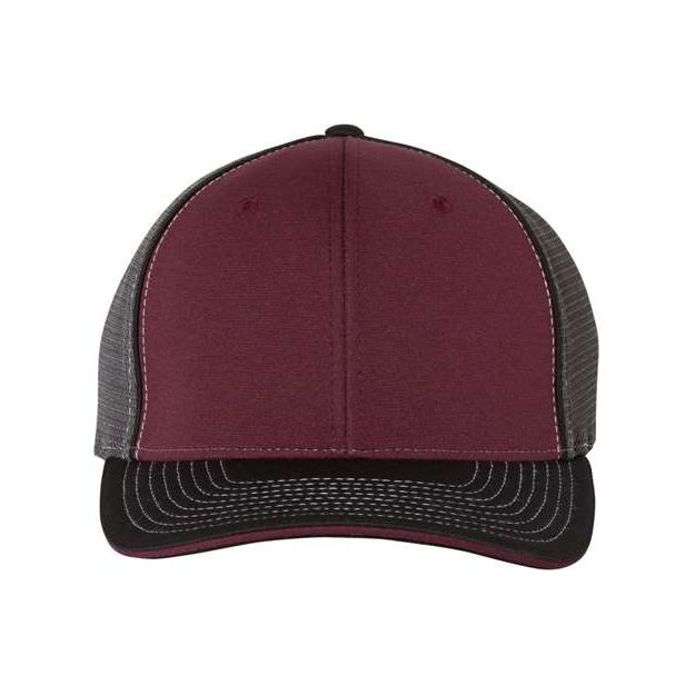 Richardson Pulse Sportmesh R - Flex Cap - Richardson 172 Maroon/ Charcoal/ Black Tri S/M Caps