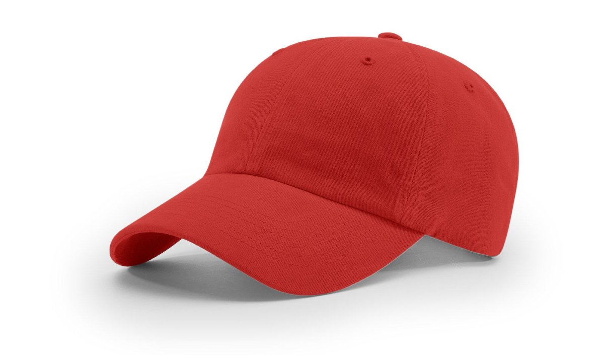 Richardson R55 | GARMENT WASHED TWILL Red Adjustable Caps