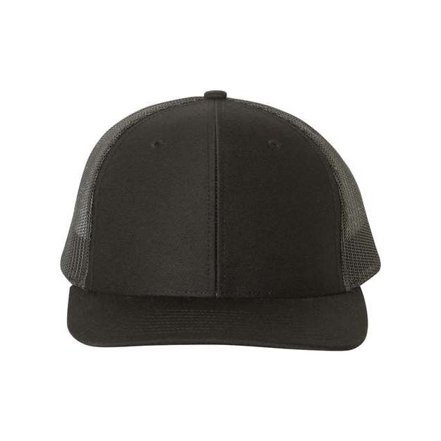 Richardson Snapback Trucker Cap - XL - Richardson 112 Black XL Hats