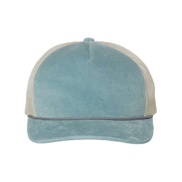 Richardson Troutdale Corduroy Trucker Cap - Richardson 930 Light Grey/ Black Adjustable Hats