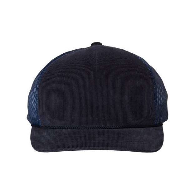 Richardson Troutdale Corduroy Trucker Cap - Richardson 930 Light Grey/ Black Adjustable Hats