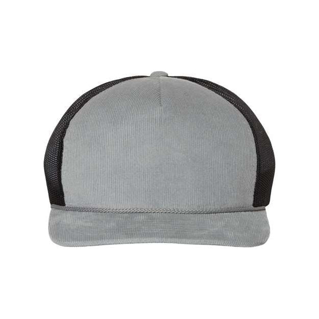 Richardson Troutdale Corduroy Trucker Cap - Richardson 930 Light Grey/ Black Adjustable Hats