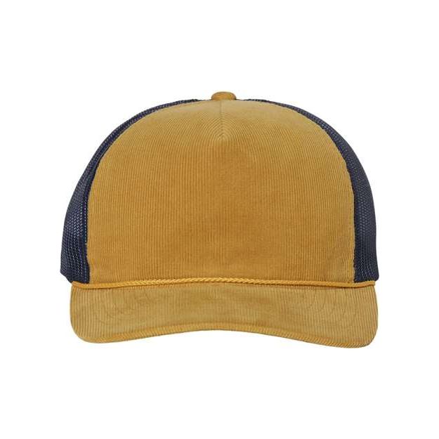 Richardson Troutdale Corduroy Trucker Cap - Richardson 930 Light Grey/ Black Adjustable Hats