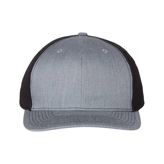 Richardson Twill Back Trucker Cap - Richardson 312 Black/ Charcoal Adjustable Hats