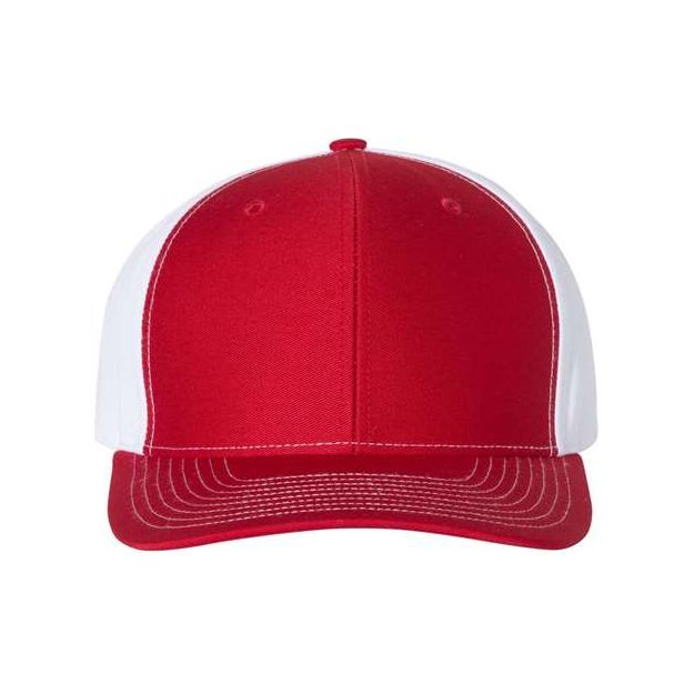 Richardson Twill Back Trucker Cap - Richardson 312 Royal/ White/ Red Adjustable Hats