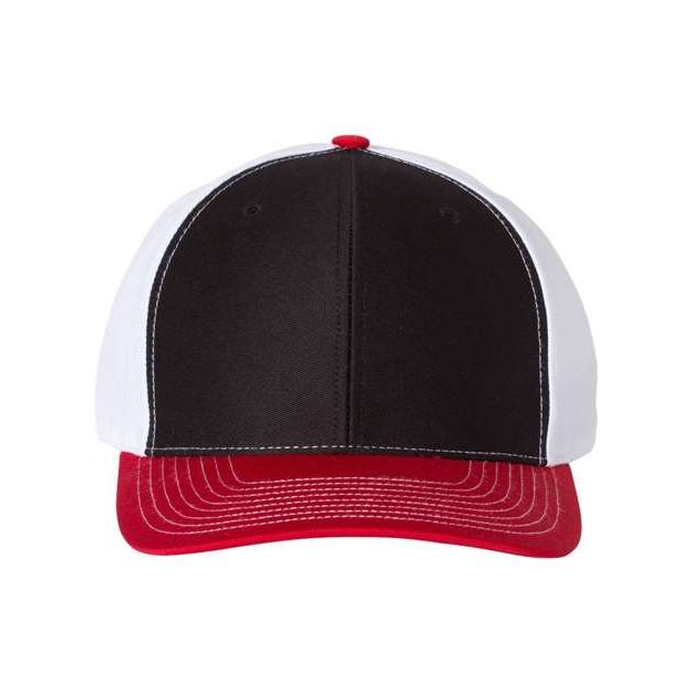 Richardson Twill Back Trucker Cap - Richardson 312 Royal/ White/ Red Adjustable Hats