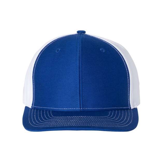 Richardson Twill Back Trucker Cap - Richardson 312 Royal/ White/ Red Adjustable Hats