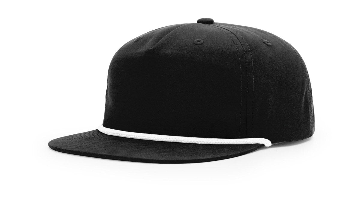 Richardson Umpqua Snapback Cap - Richardson 256 Black/White Solid Adjustable Hats