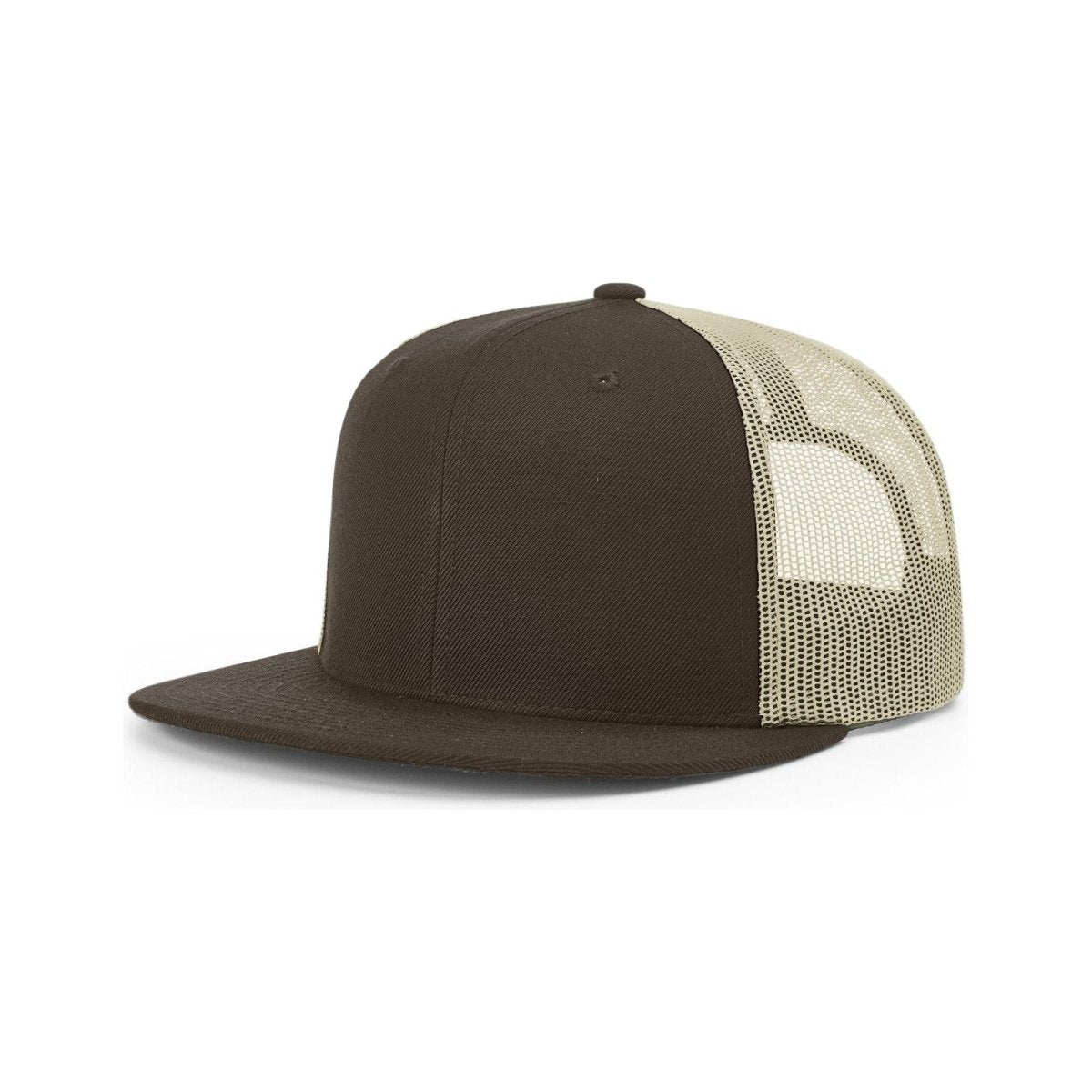 Richardson Wool Blend Flat Bill Trucker Cap - Richardson 511 Red/ Black Adjustable Hats
